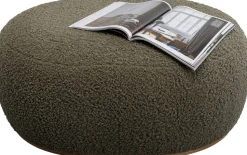 Ławka Do Przedpokoju Tkanina Boucle Oliwkowa Zieleń 81x65 Cm