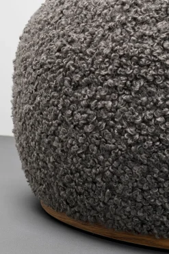 Ławka Do Przedpokoju Tkanina Boucle Szara 81x65 Cm