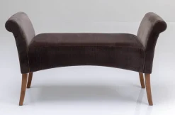 Ławka Motley Velvet 107x62 Cm Brązowa