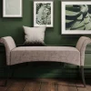 Ławka Motley Velvet 110x61 Cm Srebrnoszara