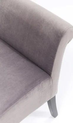 Ławka Motley Velvet 110x61 Cm Srebrnoszara