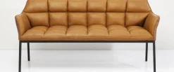 Ławka Thinktank 180x89 Cm Brązowa Skóra Naturalna
