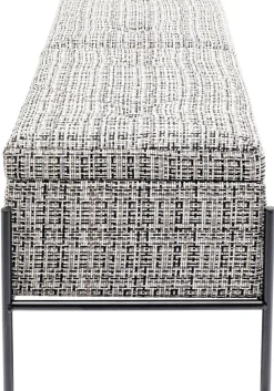 Ławka Ze Schowkiem Buttons Storage 120x43 Cm Czarno-biała