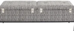 Ławka Ze Schowkiem Buttons Storage 120x43 Cm Czarno-biała