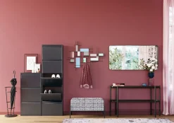 Ławka Ze Schowkiem Buttons Storage 80x43 Cm Czarno-biała