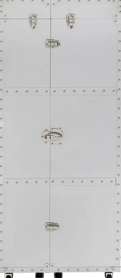 Barek Na Kółkach Rozkładany Stal Srebrna Wnętrze Naturalne 64x145 Cm