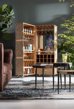 Barek Na Kółkach West Coast 60x152 Cm Brązowy Ekoskóra