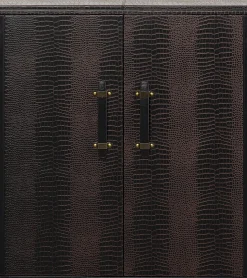 Barek Rozkładany Czarno-brązowy Tapicerowany 100x114 Cm