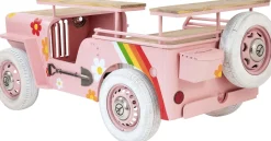 Barek W Kształcie Auta Różowy Motyw Kwiatowy Stal I Drewno 241 Cm