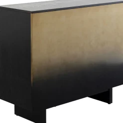 Barek Z Blatem Czarno-złoty Front Stal Nierdzewna 120x105 Cm