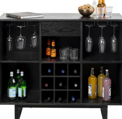 Barek Z Blatem Czarno-złoty Front Stal Nierdzewna 120x105 Cm