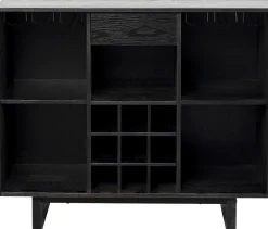 Barek Z Blatem Czarno-złoty Front Stal Nierdzewna 120x105 Cm