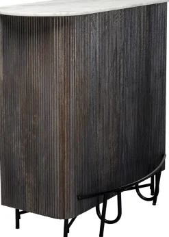 Barek Z Drewna Mango Blat Marmurowy 120x110 Cm