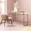 Biurko Lustrzane Z Szufladami Glamour Nogi Złote 120x50 Cm