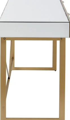 Biurko Lustrzane Z Szufladami Glamour Nogi Złote 120x50 Cm