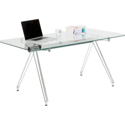 Biurko Officia 160x80 Cm Transparentne Blat Szklany