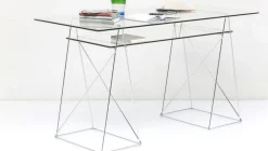 Biurko Polar 135x65 Cm Transparentne Blat 8 Mm