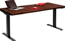 Biurko Z Elek. Regulacją Wysokości Harmony 180x90 Cm Akacja Brązowe - Nogi Czarne