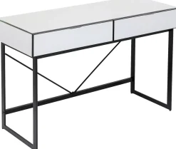 Biurko Z Szufladami Lustrzane Nogi Czarne 120x50 Cm