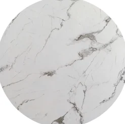 Blat Okrągły MDF Laminowany Wzór Biały Marmur Ø80 Cm