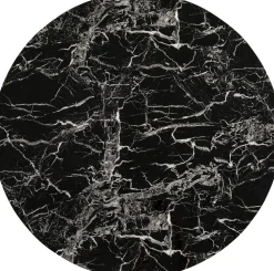Blat Okrągły MDF Laminowany Wzór Czarny Marmur Ø80 Cm