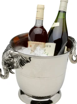 Cooler Do Wina Lub Szampana Srebrny Z Aluminium Motyw Słonia 4,5 L