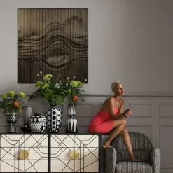 Dekoracja ścienna 3D Drewno I MDF 100x100 Cm