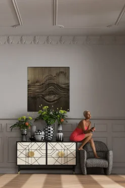 Dekoracja ścienna 3D Drewno I MDF 100x100 Cm