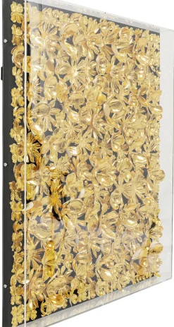 Dekoracja ścienna Gold Flower 80x80 Złota