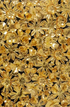 Dekoracja ścienna Gold Flower 80x80 Złota