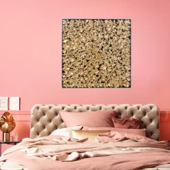 Dekoracja ścienna Gold Leaf 120x120 Cm Złota