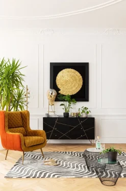 Dekoracja ścienna Golden Snail 120x120 Cm Czarno-złota