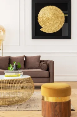Dekoracja ścienna Golden Snail 120x120 Cm Czarno-złota