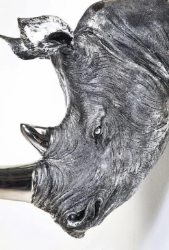 Dekoracja ścienna Head Rhino Antique 44x53 Cm Srebrno-szara