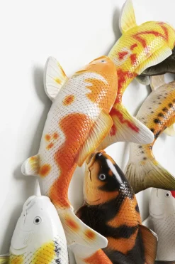 Dekoracja ścienna Kolorowa Ryba Koi Włókno Szklane Ø102 Cm