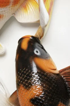 Dekoracja ścienna Kolorowa Ryba Koi Włókno Szklane Ø102 Cm