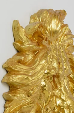 Dekoracja ścienna Lion Head 90x100 Cm Złota