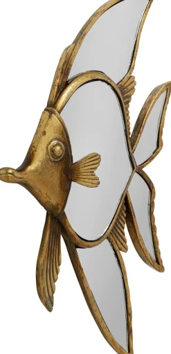 Dekoracja ścienna Pisces 24x39 Cm Złota Postarzana - Lustrzana