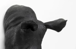 Dekoracja ścienna Rhino Head Antique 43x51 Cm Czarna
