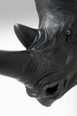 Dekoracja ścienna Rhino Head Antique 43x51 Cm Czarna