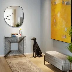 Dekoracja Stojąca Greyhound Bruno 44x80 Cm Czarna Matowa