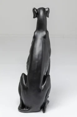 Dekoracja Stojąca Greyhound Bruno 44x80 Cm Czarna Matowa