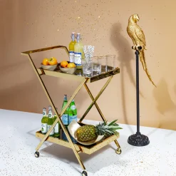 Dekoracja Stojąca Parrot 23x120 Cm Złota