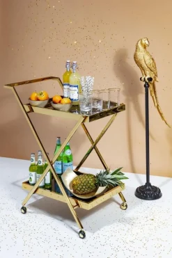Dekoracja Stojąca Parrot 23x120 Cm Złota
