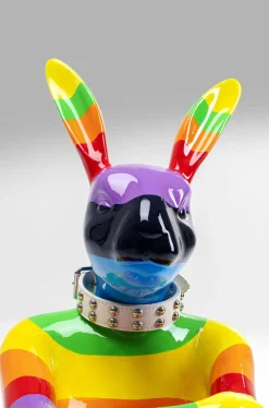 Dekoracja Stojąca Sitting Rabbit Rainbow 60x80 Cm Kolorowa