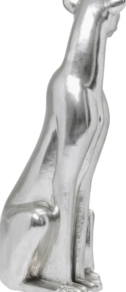 Dekoracja Stojąca Sitting Leopard 68x150 Cm Srebrna