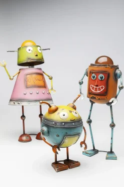 Dekoracja Stojąca Stalowa Postarzana Robot Gabby 62 Cm