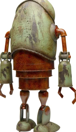 Dekoracja Stojąca Stalowa Postarzana Robot Lamy 84 Cm