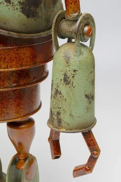 Dekoracja Stojąca Stalowa Postarzana Robot Lamy 84 Cm
