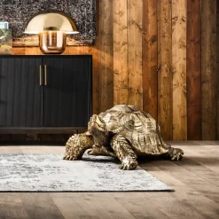 Dekoracja Stojąca Turtle XL 95x43 Cm Złota